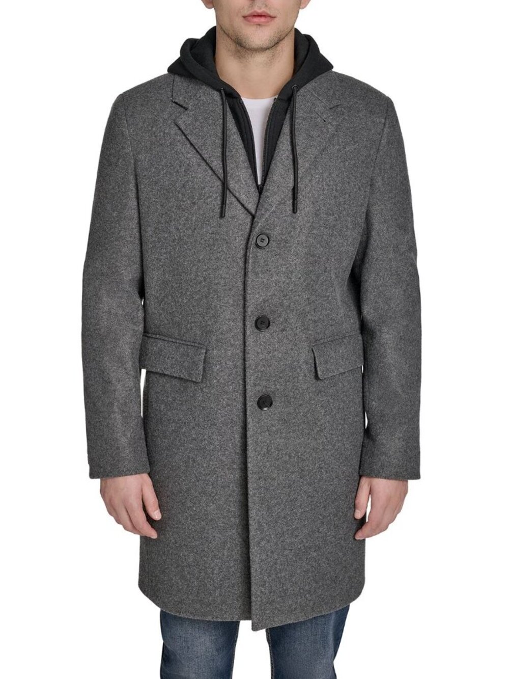 NWOT DKNY Men's Hooded Coat Grey XL